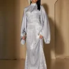 abaya robe musulmane de luxe en satin pour femme, caftan kebaya marocain, vêtement éducatif, 2024