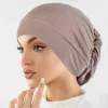 mode musulmane femmes hijabs doux extensible couleur unie turban chapeau cancer chimio bonnets casquettes chapeaux bandeau cheveux accessoires