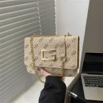 ​ Sac carré inspiré du concepteur 2025, sac à main à bandoulière avec chaîne Chic pour femmes, bandoulière élégante avec lettres imprimées, Unique ​