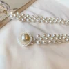 jowomen's elastic belt with diamond decoration, large pearl waist, all match skirt, fashion casual fraîchement design, gothic girdle