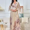 robe de soirée élégante pour femmes, col en v, ligne a, personnalisée, dubaï, kaftan, occasions spéciales, en stock, robe de bal décontractée