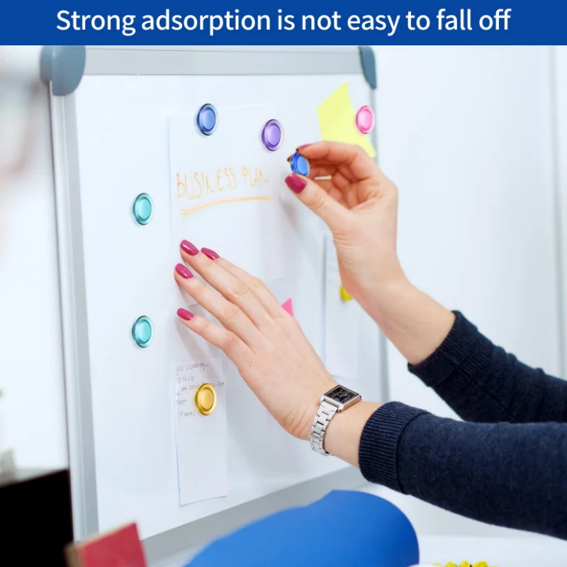 aimants de tableau blanc, tableau d'affichage rond, aimants de réfrigérateur de planification, boutons magnétiques recouverts de plastique, aimants pour l'école et le bureau