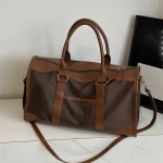 Sac de voyage élégant en cuir – Sac de week-end réglable et de grande capacité avec fermeture à glissière et sangles en cuir durables