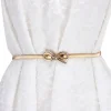 ceinture en métal cuir chevelu doré argenté pour femme, ceinture de printemps, joint de taille élastique, robe