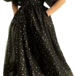 Robe de bal en Tulle étoilé scintillant pour femmes, ligne A, manches bouffantes, avec fente, robes de soirée formelles, robes de Cocktail