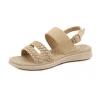 sandales plates femmes chaussures d'été antidérapantes mode femmes sandales doux confortable bleu beige grande taille 42 yx4208