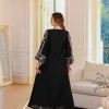 robe musulmane élégante culture moyen orient vêtements pour toutes les saisons dubaï femmes à manches longues abaya brodé diamant robe