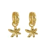 boucles d'oreilles en acier inoxydable plaqué or 18 carats pour femmes, bijoux cadeaux rétro en émail rouge pour femmes