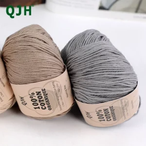 Fil de coton biologique 100% 50g, pour tricoter, artisanat de crochet, fil de pull tissé à la main, fils de fil de coton, foulards de bricolage tricotés à la main