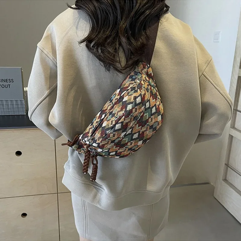 bohême velours côtelé ceinture sacs pour femmes mode fanny pack femme banane taille sac hanche sac à main épaule bandoulière poitrine sac poche