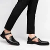 sandales d'Été noires en cuir pu pour homme, chaussures formelles d'affaires, nouvelle collection