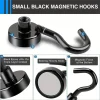 3/6/9 pièces crochet magnétique noir 50 lbs crochet magnétique en néodyme fort pour accrocher, aimant avec crochet pour croisière, barbecue, maison, cuisine