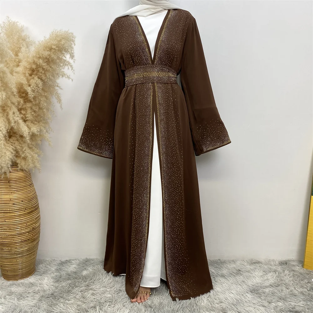 luxe dubaï arabe islam abaya femmes musulman longue robe paillettes perles caftan robes élégant épissure maxi vêtements islamiques caftan