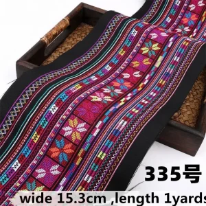 Ruban en tissu brodé 1 Yards, accessoires pour vêtements, matériel ruban fait à la main, accessoires De Costura