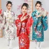 peignoir kimono japonais pour enfants asiatiques, robe yukata paon de style japonais obi vintage haori, costume de cosplay d'halloween