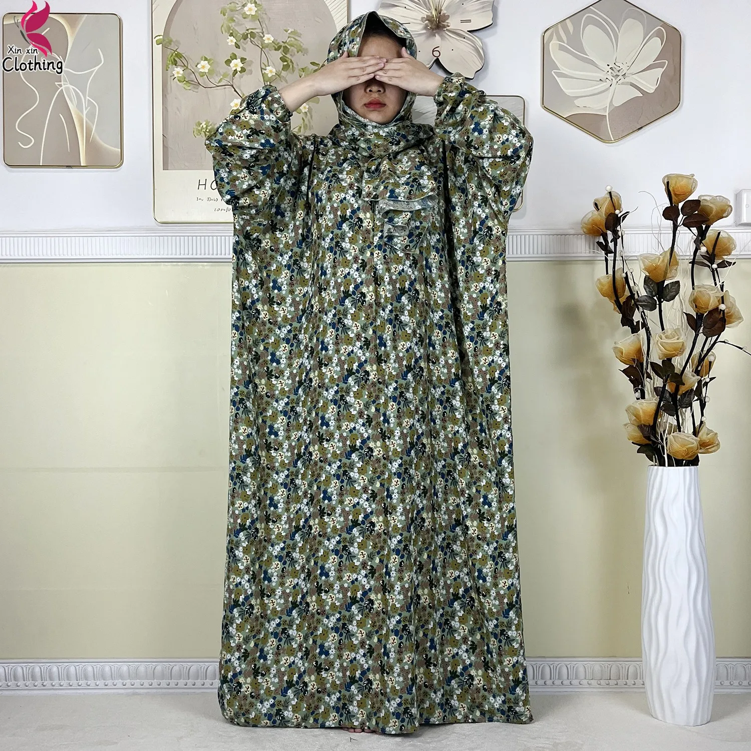 abayas musulmanes pour femmes, vêtement de prière du ramadan, dubaï, moyen orient, robe africaine ample en coton, turban attaché, nouvelle collection 2025