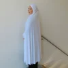 abayas musulmanes à manches pour femmes, châle long, couverture complète, couleur unie, vêtements de prière, coton de qualité supérieure, chanvre uni