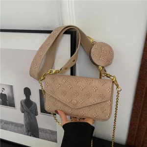 Pochette vintage simple pour femme avec un design tendance, grande capacité et une finition en cuir élégante