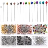 Épingles à tête sphérique de couleur en acier inoxydable, 100 pièces, épingles à coudre à grande tête en perles pour vêtements, fournitures de positionnement, outils de fournitures de couture
