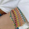 chaînes de collier plaquées or, accessoires de bricolage, chaînes en laiton et émail arc en ciel pour femmes, fabrication de bijoux, nouvelle collection 2024