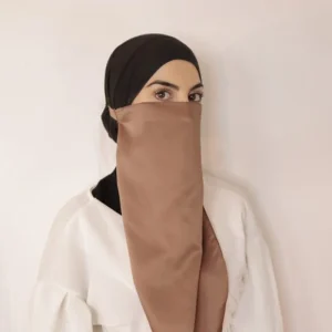 Niqab haute qualité avec ficelle en Satin musulman une couche respirant Satin Nida modeste vêtements islamiques prière Hijab livraison directe