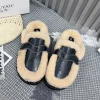 pantoufles en coton à plateforme plate pour femmes, mules en fourrure, chaussures d'hiver, toboggans chauds en peluche, cuir souple, chaussures décontractées confortables, tendance, nouveau, 2024
