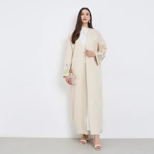 Abaya brodé sur le devant pour femmes musulmanes, robes Maxi arabes, manches longues, amples, Kaftans du moyen-orient, Jilbabs islamiques Abaya brodé sur le devant pour femmes musulmanes, robes Maxi arabes, manches longues, amples, Kaftans du moyen-orient, Jilbabs islamiques