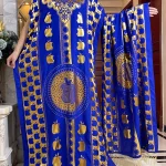 Robe d&rsquo;été en coton à manches courtes pour femme, boubou, maxi islam, grande écharpe, africain, abaya, estampage doré, design pomme, nouveau