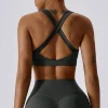soutien gorge de sport respirant antichoc pour femme, haut de fitness anti transpiration, soutien gorge de yoga, haut d'entraînement de course à pied, sous vêtements souples