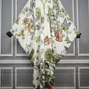 injkaftan robe longue à imprimé géométrique, col en v, style boho, tenue de plage, pour fête, club, été
