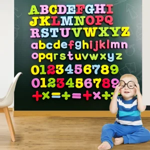 Lettres magnétiques chiffres Alphabet ABC 123 aimants pour réfrigérateur en plastique éducatif préscolaire jouet d&rsquo;apprentissage ensemble majuscules minuscules mathématiques