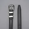 ceinture décorative à boucle argentée pour femmes, en cuir véritable, simple, à la mode, peut correspondre au jean, costume, ceinture de taille, peau de vache à deux couches