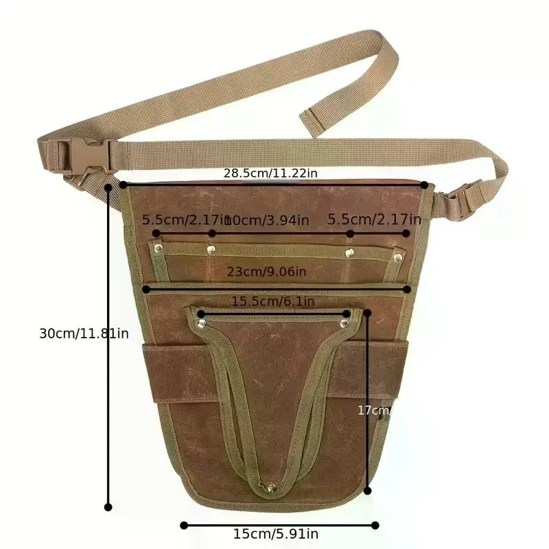 sac de ceinture multifonctionnel pour outils de jardinage, sac à outils en toile, portable, durable, unisexe, sac de taille pour outils de rangement multi poches