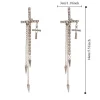 boucles d'oreilles croisées en strass incrustés, exquises, exagérées, longues pampilles, pendantes, tempérament argenté, clou d'oreille de mariée