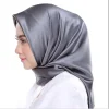 femmes hijab grand satin carré mode écharpe imitation soie cheveux emballage cadeau foulard couleur unie foulards
