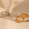 e.b.belle bague ronde anglaise en acier inoxydable plaqué or 18 carats, bijoux de degré d'eau, décoration sion l, ltj you are gold