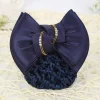 pince à cheveux coréenne en satin avec ruban de chignon en filet, couverture de chignon élégant pour dames, épingles à cheveux, barrette, accessoires pour cheveux pour femmes