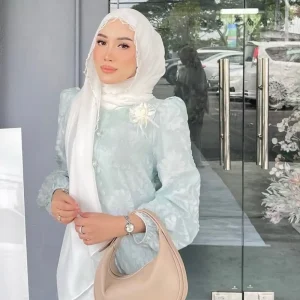 Perles de mode Turban islamique perles longue Style ethnique écharpe vague chaîne décor en mousseline de soie malaisie foulard quotidien