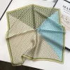 foulard en soie véritable imprimé pour femme, châle enveloppant, carré, pour le bureau, hijab, pashmina, bandana, nouvelle collection printemps 100%