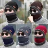 mode hommes tricoté chapeau écharpe casquettes cou plus chaud hiver chapeaux pour hommes skullies bonnets chaud polaire casquette