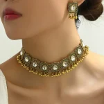 Ensemble de bijoux ethniques Vintage, bijoux de mariée de dubaï, pendentifs de perles à pampilles, ensembles de bijoux de décoration en pierre colorée