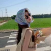 foulard en soie respirant pour printemps, foulard en coton imprimé de fleurs à séchage rapide, absorption de la sueur, écharpe hijab carrée colorée