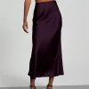 mode satin fête jupe longue taille haute couleur unie décontracté basique femmes jupes queue de poisson jupe chic été femme vêtements 2025