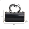 sac à main à bandoulière pour femmes, pocommuniste de fête, mini sac à main de soirée à intervalles de mode, initié, pochette de boîte en or, 2025