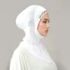 musulman ethnique instantané hijab diamants shwal femmes écharpe islamique turban arabe khimar mode plaine ramadan chapeaux amira niqab