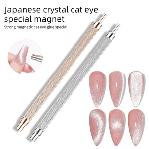 Aimants pour Nail Art, or et argent, Double extrémité, barre magnétique, outil de manucure pour vernis à ongles, décoration de conception de Gel