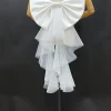 robe de mariée élégante en satin et tulle détachable, décorations pour robe de mariée, ceinture de mariée, gros nœud en satin, accessoires