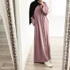 robes longues abayat emberoidery pour femmes, col v, manches longues, caftan ceinturé, robes turques, jilbab, nouveauté, automne