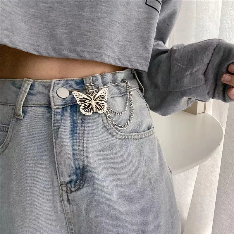 ceinture papillon cintrée à la taille pour femme, décoration pour femme, cent jeans décoratifs, jupe et pantalon