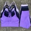 ensemble de vêtements de yoga 2 pièces, ensemble short de sport pour femmes, soutien gorge croisé dans le dos, haut, short taille haute, costume de fitness, survêtement d'entraînement de course